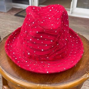 Something Special LA  Red Sequined Shapeable Hat